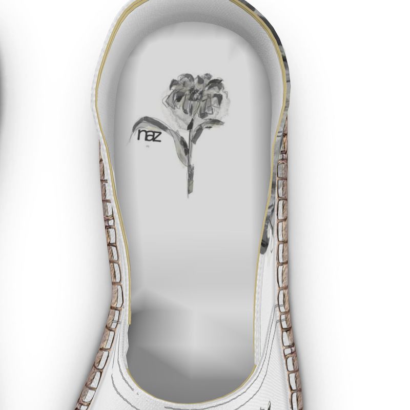 Designer Espadrilles ''Black & White Flower''
