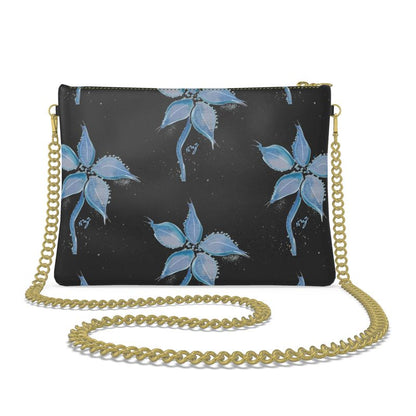 Sac bandoulière fleurs bleues