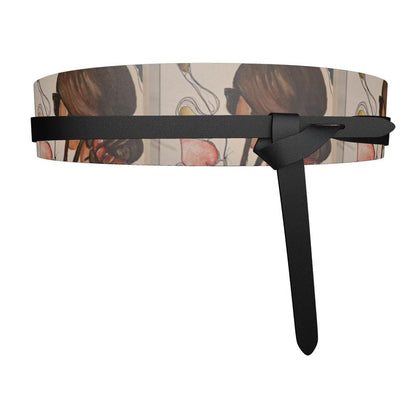 Ceinture portefeuille designer « Art Portrait » - Ceinture en cuir nappa