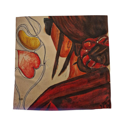 Bandana de créateur « Art Portrait » - Carré de soie artistique