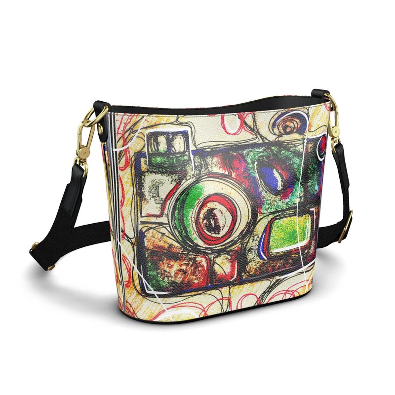 Designer  Bucket Tote Bag ''Camera Art''