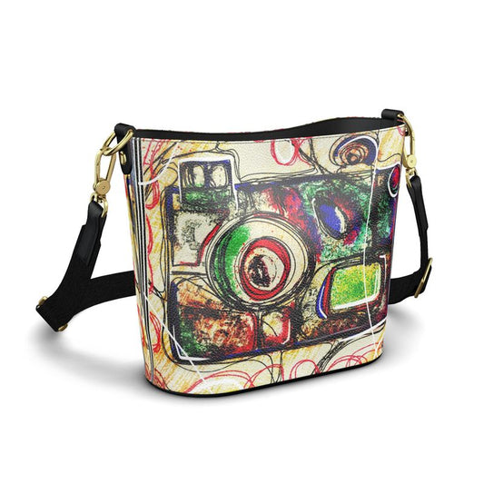 Designer  Bucket Tote Bag ''Camera Art''