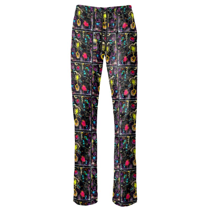 Pantalon de créateur "Neon Flow" - Pantalon à imprimé artistique