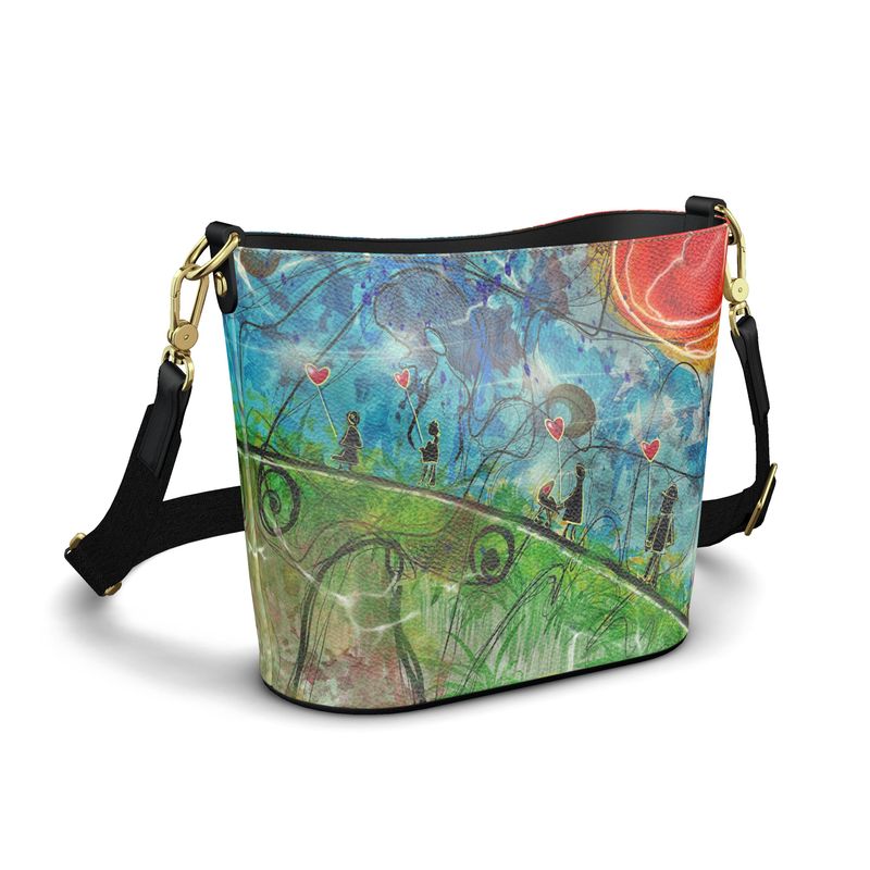 Designer Bucket Tote Bag''Love in the Air''