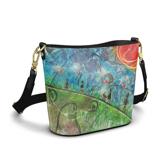 Designer Bucket Tote Bag''Love in the Air''