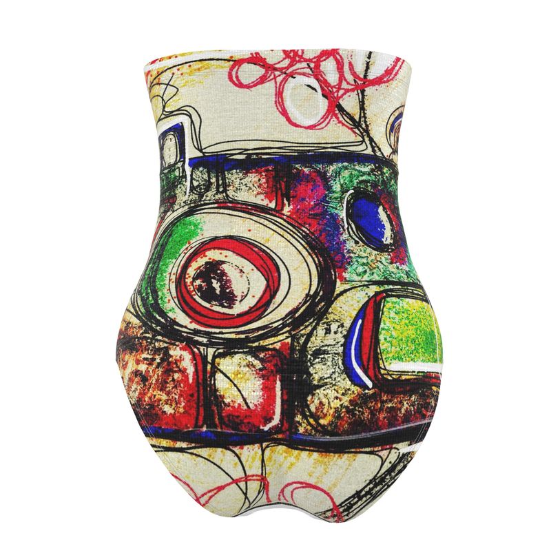 Designer Bandeau Badeanzug „Camera Art“