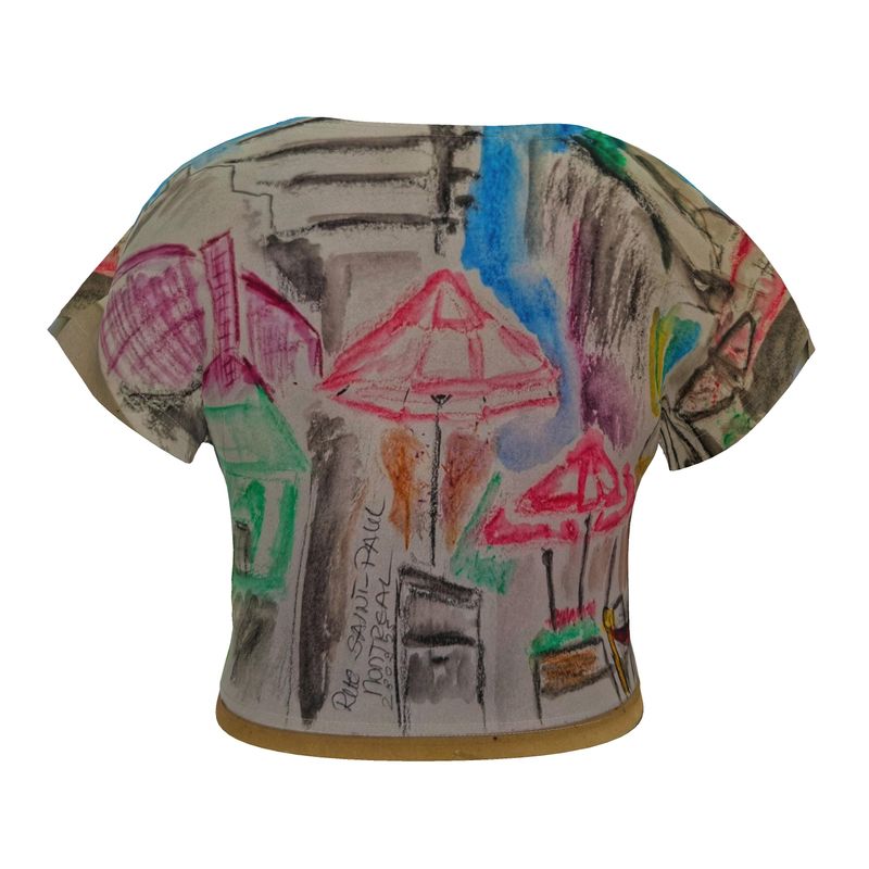 Crop Top de designer « Montréal » - Crop Top artistique pour femme