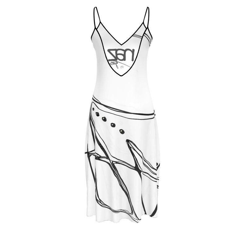 Designer '' Black & White Emotions'' Midi Kleid