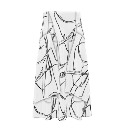Designer Midi Skirt'' Black & White Emotions''