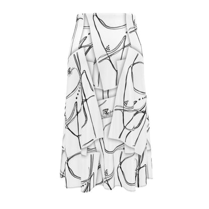 Designer Midi Skirt'' Black & White Emotions''