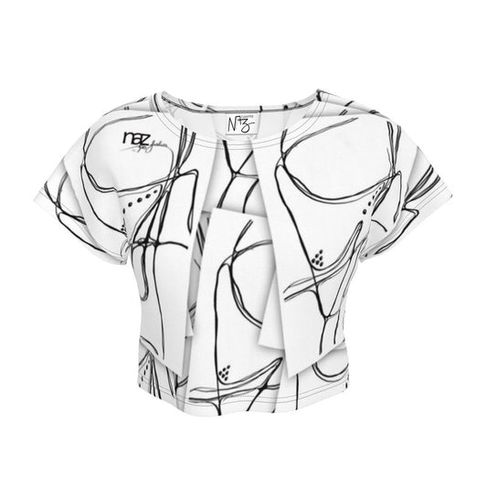 Crop Top de créateur « Black & White Emotions »