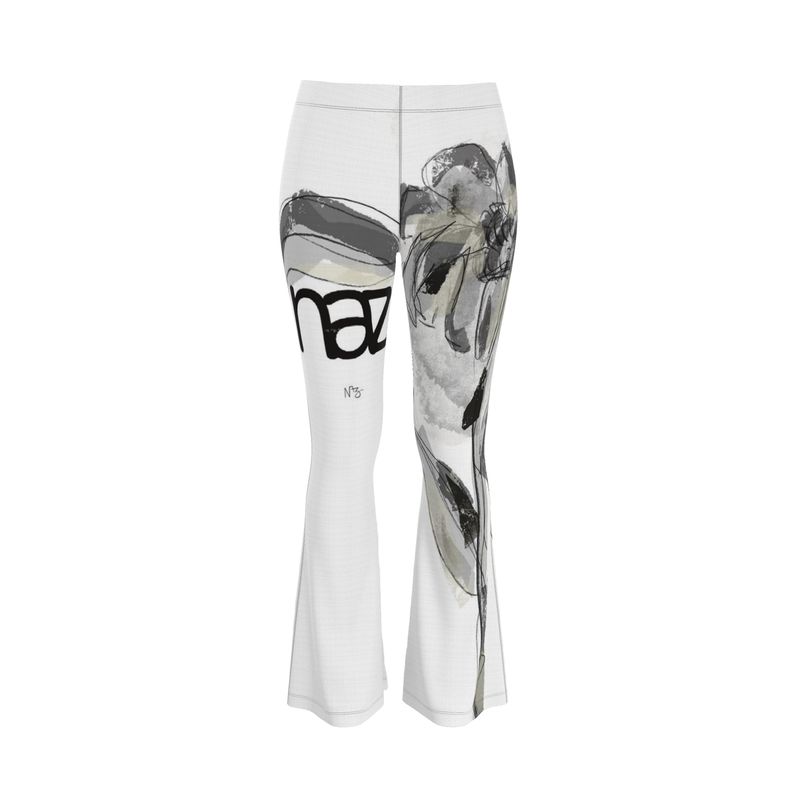 Designer Leggins''Black & White Flower''