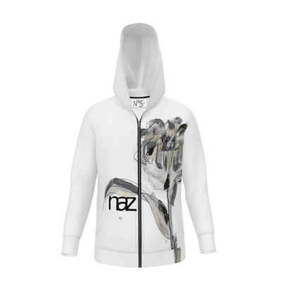 Designer Hoodie „Black & White Flower“ - Unisex Hoodie