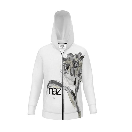 Designer Hoodie „Black & White Flower“ - Unisex Hoodie