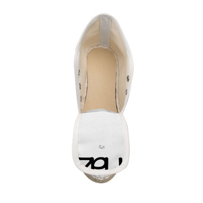 Designer Wedge Espadrilles "White Naz"