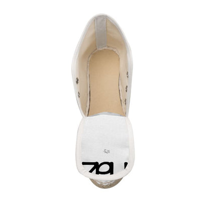 Designer Wedge Espadrilles "White Naz"