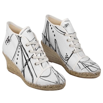 Designer  Wedge Espadrilles ''Black & White Emotions''