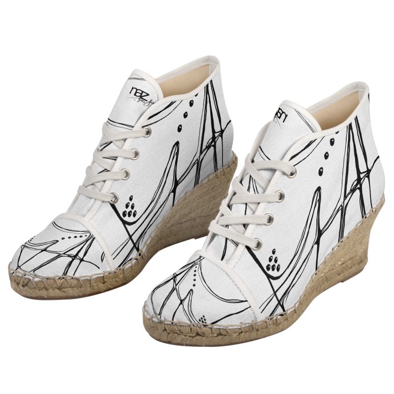 Designer  Wedge Espadrilles ''Black & White Emotions''