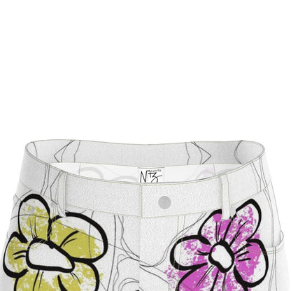Designer Maxi-Jeansrock ''Flower Art''