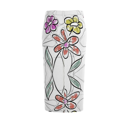 Designer Maxi-Jeansrock ''Flower Art''