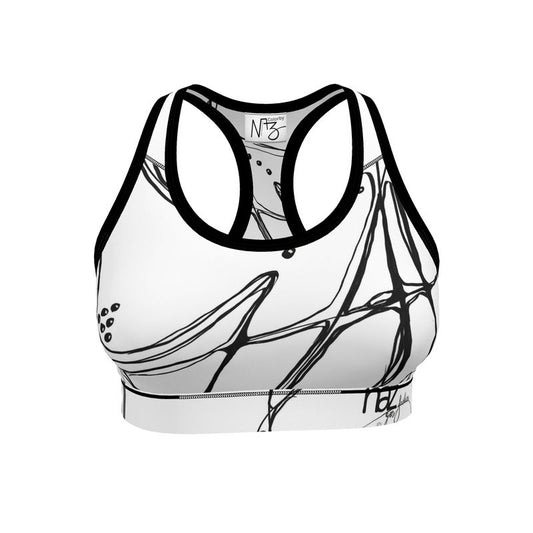 Soutien-gorge de sport design "Black & White Emotions"