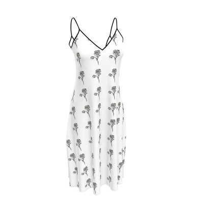 Designer ''Black & White Flowe'' Midi Kleid