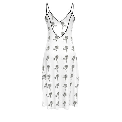 Designer ''Black & White Flowe'' Midi Kleid