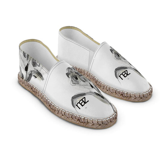 Designer Espadrilles ''Black & White Flower''