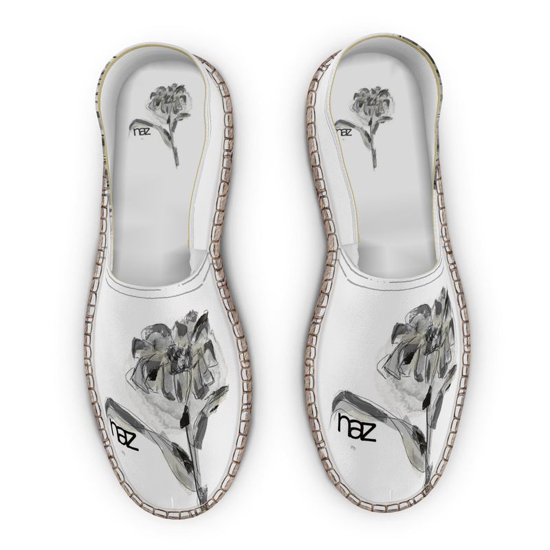 Designer Espadrilles ''Black & White Flower''