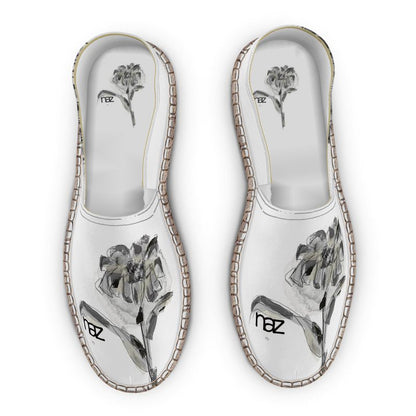 Designer Espadrilles ''Black & White Flower''