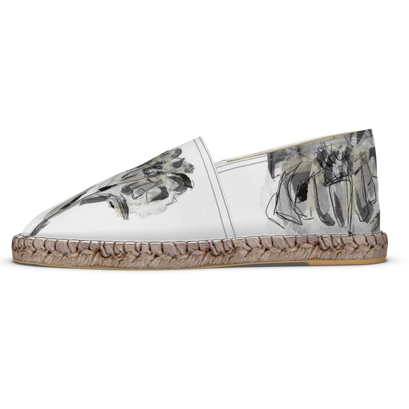 Designer Espadrilles ''Black & White Flower''