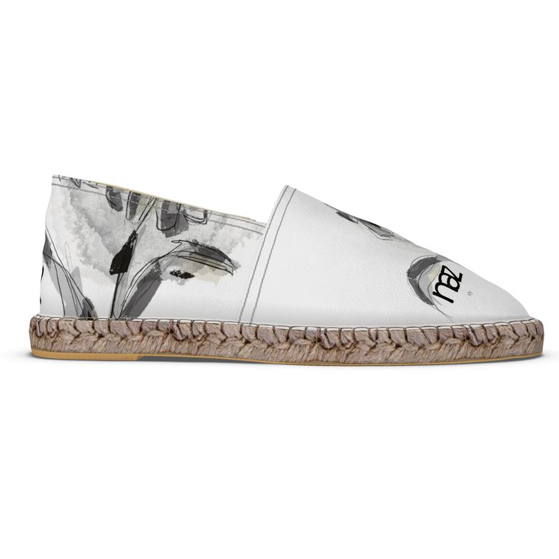 Designer Espadrilles ''Black & White Flower''