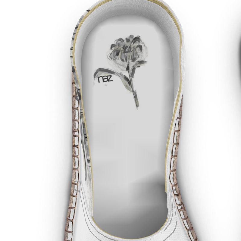Designer Espadrilles ''Black & White Flower''