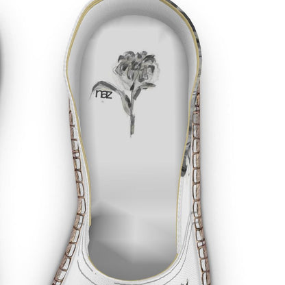 Designer Espadrilles ''Black & White Flower''