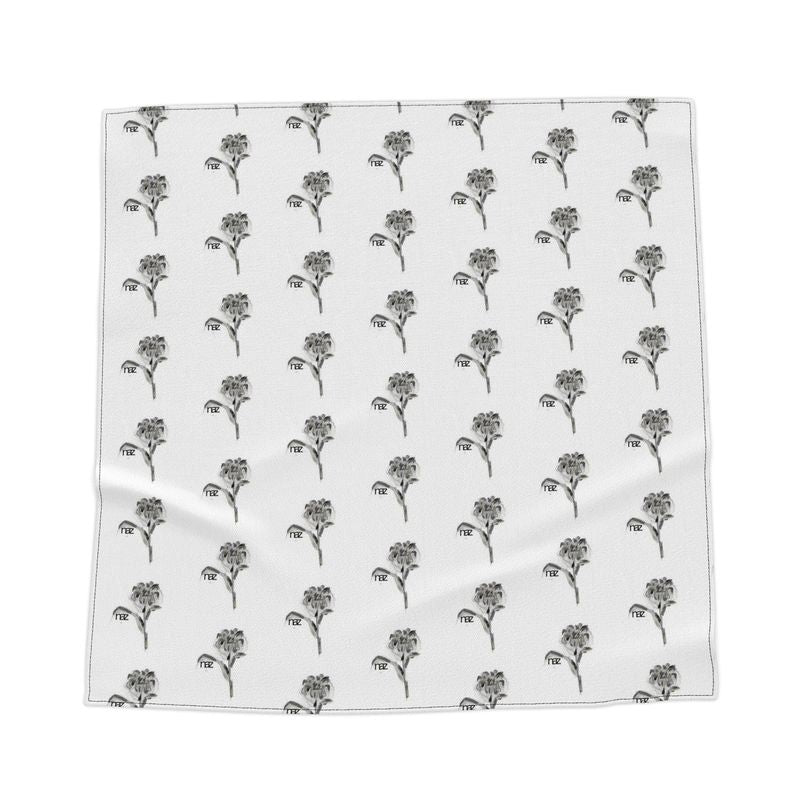 Designer Bandana ''Black & White Flower''