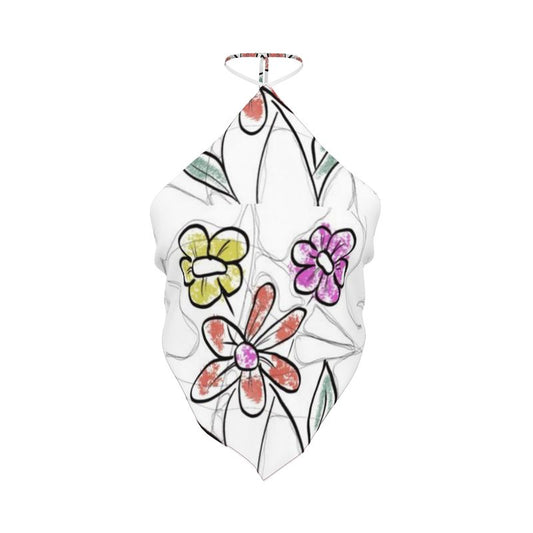 Designer Neckholder-Oberteil ''Flower Art''