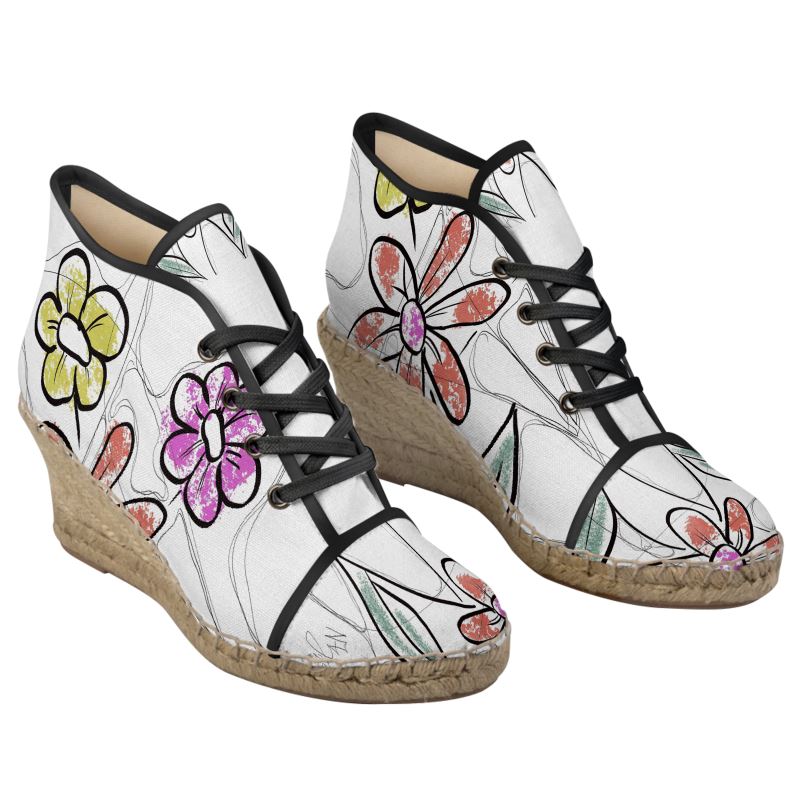 Designer Wedge Espadrilles ''Flower Art''