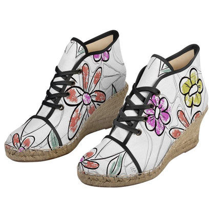 Designer Wedge Espadrilles ''Flower Art''