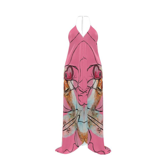 Designer Rückenfreies Kleid mit Neckholder "Int"