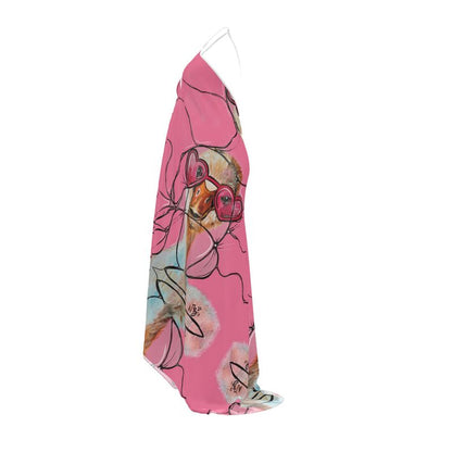 Designer Rückenfreies Kleid mit Neckholder "Int"