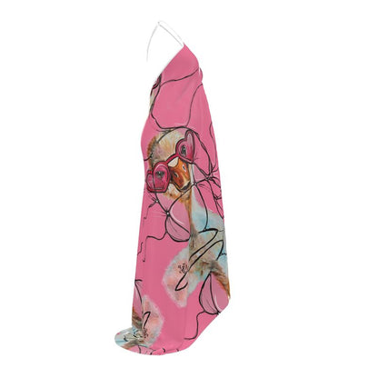 Designer Rückenfreies Kleid mit Neckholder "Int"